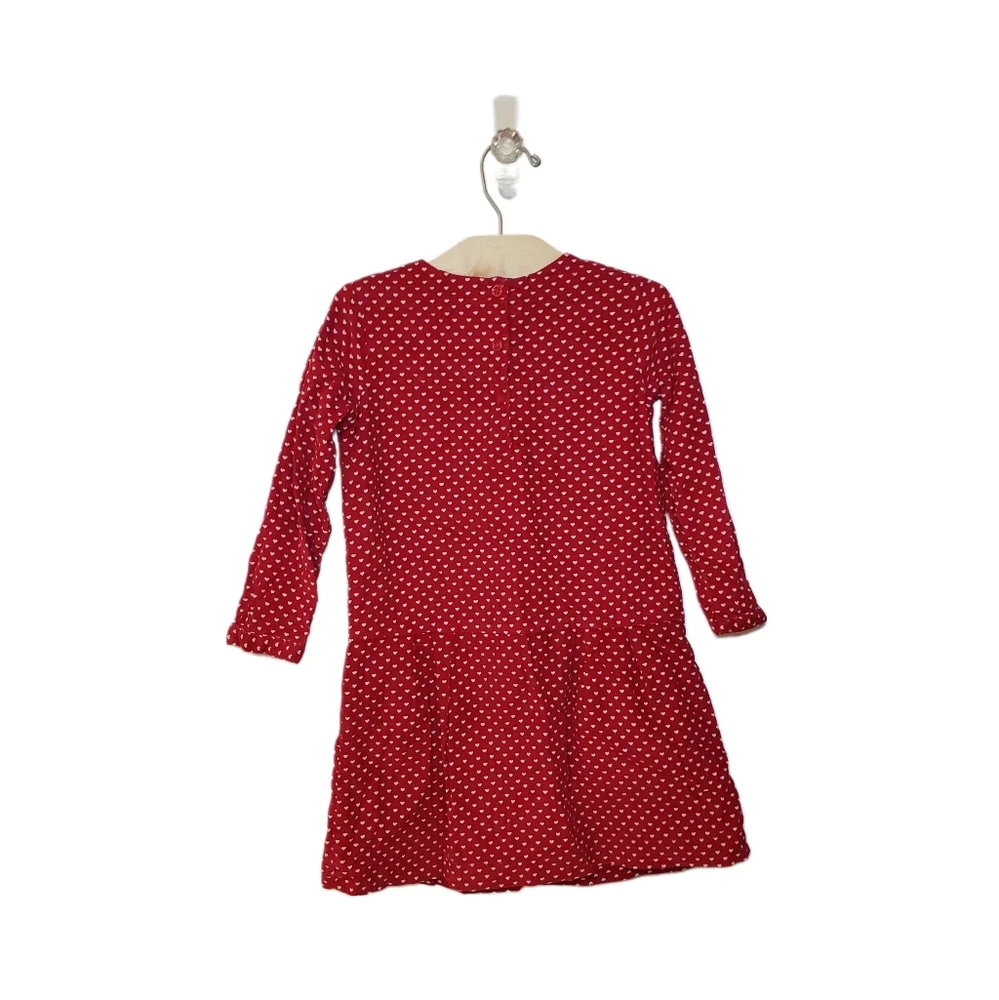 Gap 5T Girls Red Corduroy Mini Heart Dress with Pockets